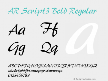 AR Script3 Bold Regular Version 2.10图片样张