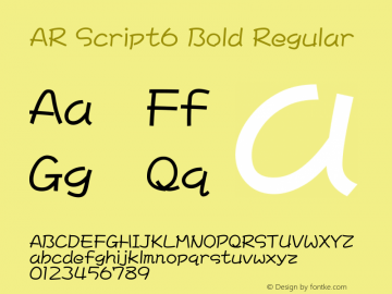 AR Script6 Bold Regular Version 2.10图片样张