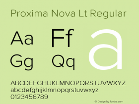 Proxima Nova Lt Regular Version 1.000;PS 001.000;hotconv 1.0.38 Font Sample