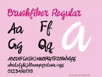 Brushfiber Regular Version 1.000 Font Sample