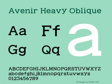 Avenir Heavy Oblique 8.0d5e3图片样张