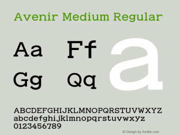 Avenir Medium Regular 8.0d5e3图片样张