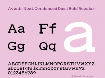 Avenir Next Condensed Demi Bold Regular 8.0d5e4 Font Sample