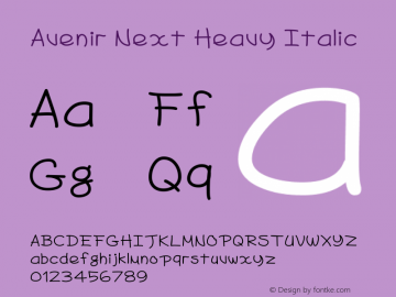 Avenir Next Heavy Italic 8.0d5e5图片样张