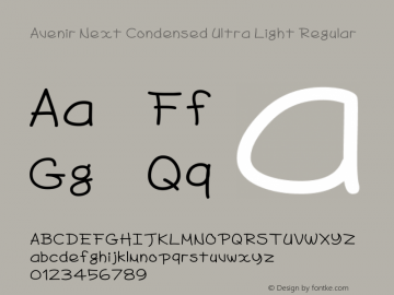 Avenir Next Condensed Ultra Light Regular 8.0d5e4图片样张