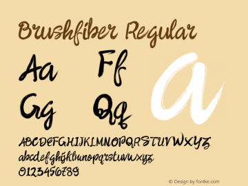 Brushfiber Regular Version 1.000 Font Sample