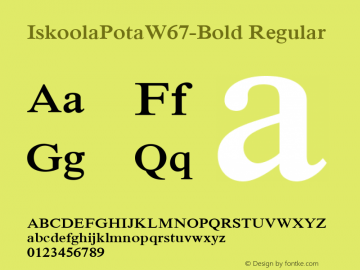 IskoolaPotaW67-Bold Regular Version 6.00 Font Sample