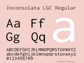 Inconsolata LGC Regular Version 1.2 Font Sample