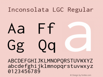 Inconsolata LGC Regular Version 1.2 Font Sample