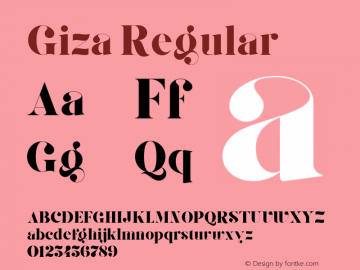 Giza Regular Version 1.000;PS 001.001;hotconv 1.0.56 Font Sample