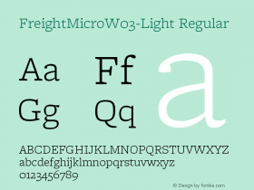 FreightMicroW03-Light Regular Version 3.00 Font Sample