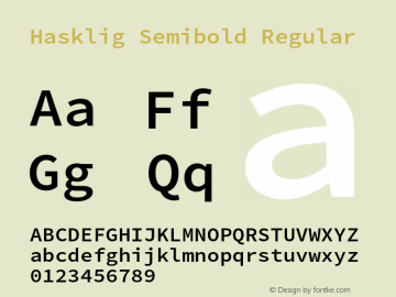 Hasklig Semibold Regular Version 1.017;PS 1.004;hotconv 1.0.76;makeotf.lib2.5.61930图片样张