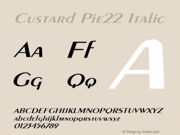 Custard Pie22 Italic 1.0 Tue Apr 25 14:28:26 1995图片样张