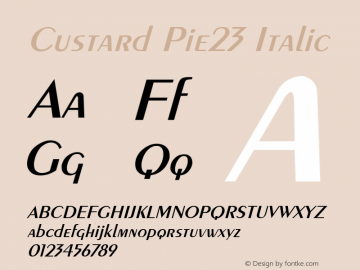 Custard Pie23 Italic 1.0 Tue Apr 25 14:30:27 1995 Font Sample