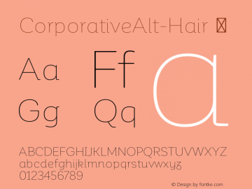 CorporativeAlt-Hair ☞ Version 1.000;PS 001.000;hotconv 1.0.70;makeotf.lib2.5.58329;com.myfonts.easy.latinotype.corporative.alt-hair.wfkit2.version.4px6 Font Sample