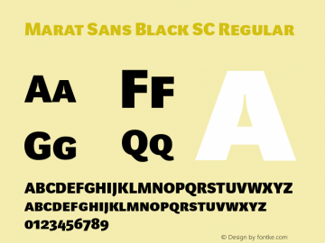Marat Sans Black SC Regular Version 1.001;PS 1.000;hotconv 1.0.70;makeotf.lib2.5.58329 Font Sample