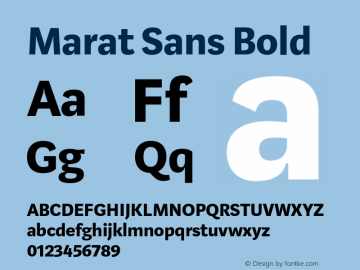 Marat Sans Bold Version 1.001;PS 1.000;hotconv 1.0.70;makeotf.lib2.5.58329 Font Sample