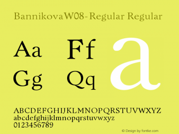 BannikovaW08-Regular Regular Version 1.00 Font Sample