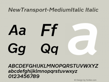 NewTransport-MediumItalic Italic 1.1图片样张