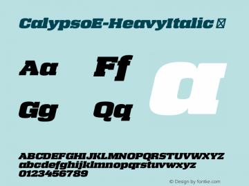 CalypsoE-HeavyItalic ☞ 1.000;com.myfonts.typolar.calypso-e.heavy-italic.wfkit2.3yCA Font Sample