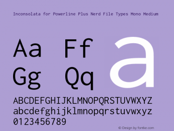 Inconsolata for Powerline Plus Nerd File Types Mono Medium Version 001.010图片样张