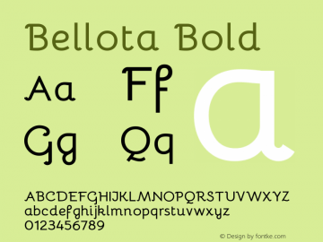 Bellota Bold Version 2.500 Font Sample