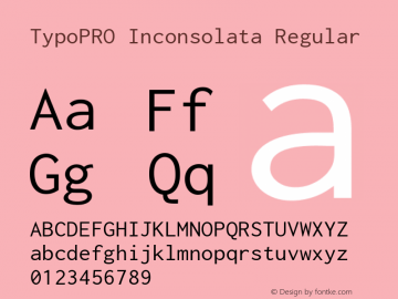 TypoPRO Inconsolata Regular Version 1.013图片样张
