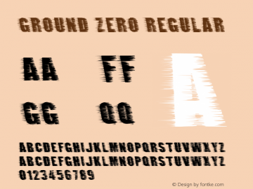 Ground Zero Regular 2.0 - 8/01/99 Font Sample