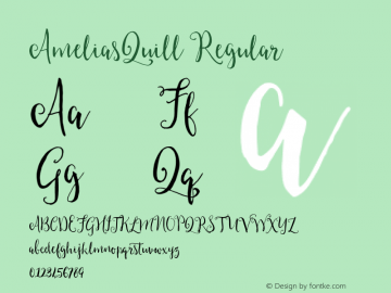 AmeliasQuill Regular Version 1.00 2015图片样张