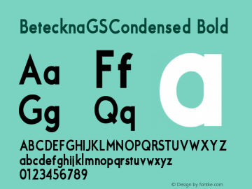 BetecknaGSCondensed Bold 0.01 Font Sample