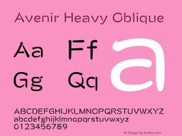 Avenir Heavy Oblique 8.0d5e3图片样张