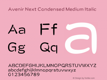 Avenir Next Condensed Medium Italic 8.0d5e4图片样张
