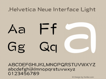 .Helvetica Neue Interface Light 10.0d35e1图片样张