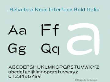 .Helvetica Neue Interface Bold Italic 10.0d35e1图片样张