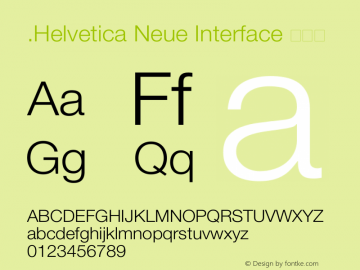 .Helvetica Neue Interface 超细体 10.0d35e1图片样张