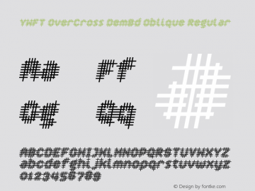 YWFT OverCross DemBd Oblique Regular Version 1.000;PS 001.001;hotconv 1.0.56 Font Sample