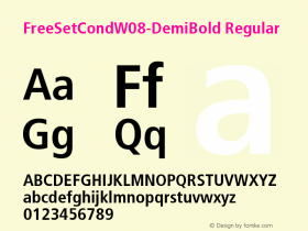 FreeSetCondW08-DemiBold Regular Version 2.10 Font Sample