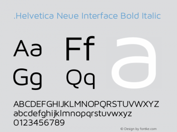 .Helvetica Neue Interface Bold Italic 10.0d35e1图片样张