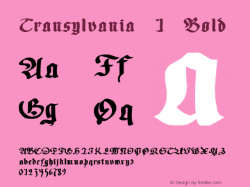 Transylvania 1 Bold 1.0 Tue Apr 25 14:56:55 1995图片样张