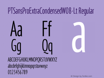 PTSansProExtraCondensedW08-Lt Regular Version 1.00图片样张