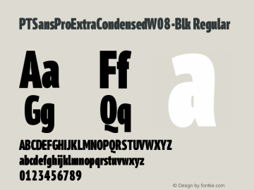 PTSansProExtraCondensedW08-Blk Regular Version 1.00图片样张
