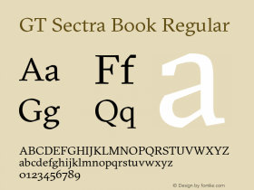 GT Sectra Book Regular Version 1.000 Font Sample