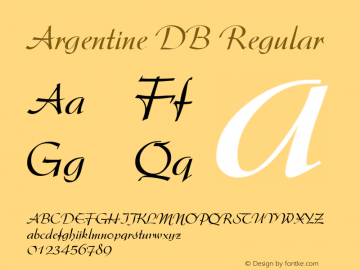 Argentine DB Regular 1.0 Fri Oct 27 09:49:43 1995图片样张