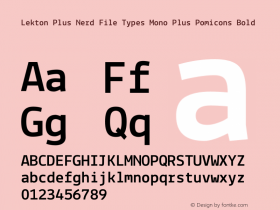 Lekton Plus Nerd File Types Mono Plus Pomicons Bold Version 34.000图片样张
