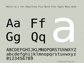 Meslo LG S for Powerline Plus Nerd File Types Mono Book 1.210 Font Sample