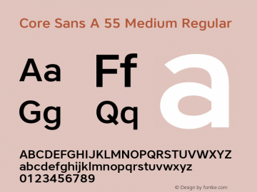 Core Sans A 55 Medium Regular Version 1.000;PS 001.001;hotconv 1.0.56 Font Sample