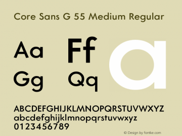 Core Sans G 55 Medium Regular Version 1.000;PS 001.001;hotconv 1.0.56 Font Sample