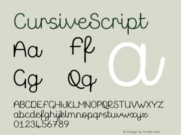 CursiveScript ☞ Version 1.000 2011 initial release;com.myfonts.easy.scrowleyfonts.cursive-script.script.wfkit2.version.3UKM图片样张