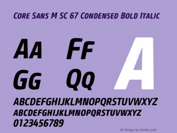 Core Sans M SC 67 Condensed Bold Italic Version 1.000;PS 001.001;hotconv 1.0.56图片样张