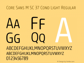 Core Sans M SC 37 Cond Light Regular Version 1.000;PS 001.001;hotconv 1.0.56 Font Sample